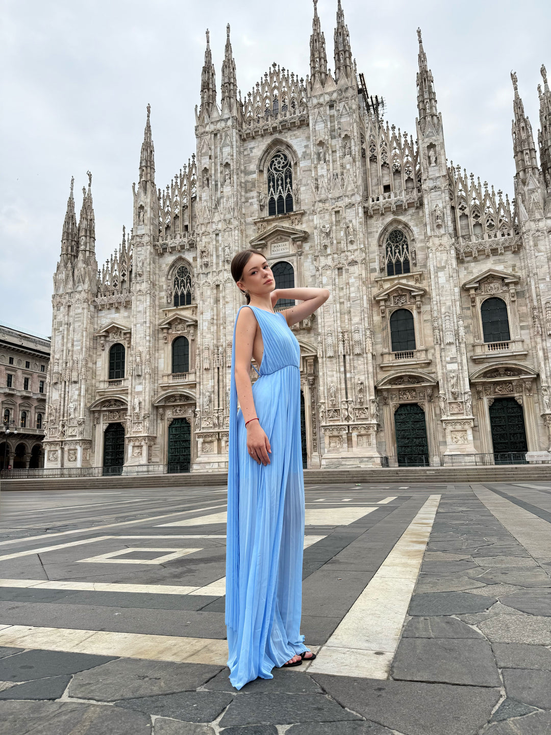 Elegant Long Pleated Dress Alice