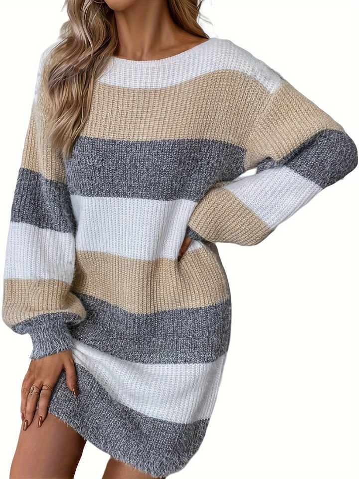 Lucile™ - Elegant and Comfortable Striped Knit Dress