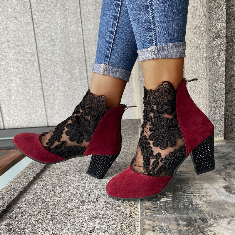 Capucine™ - Elegant Lace Ankle Boots