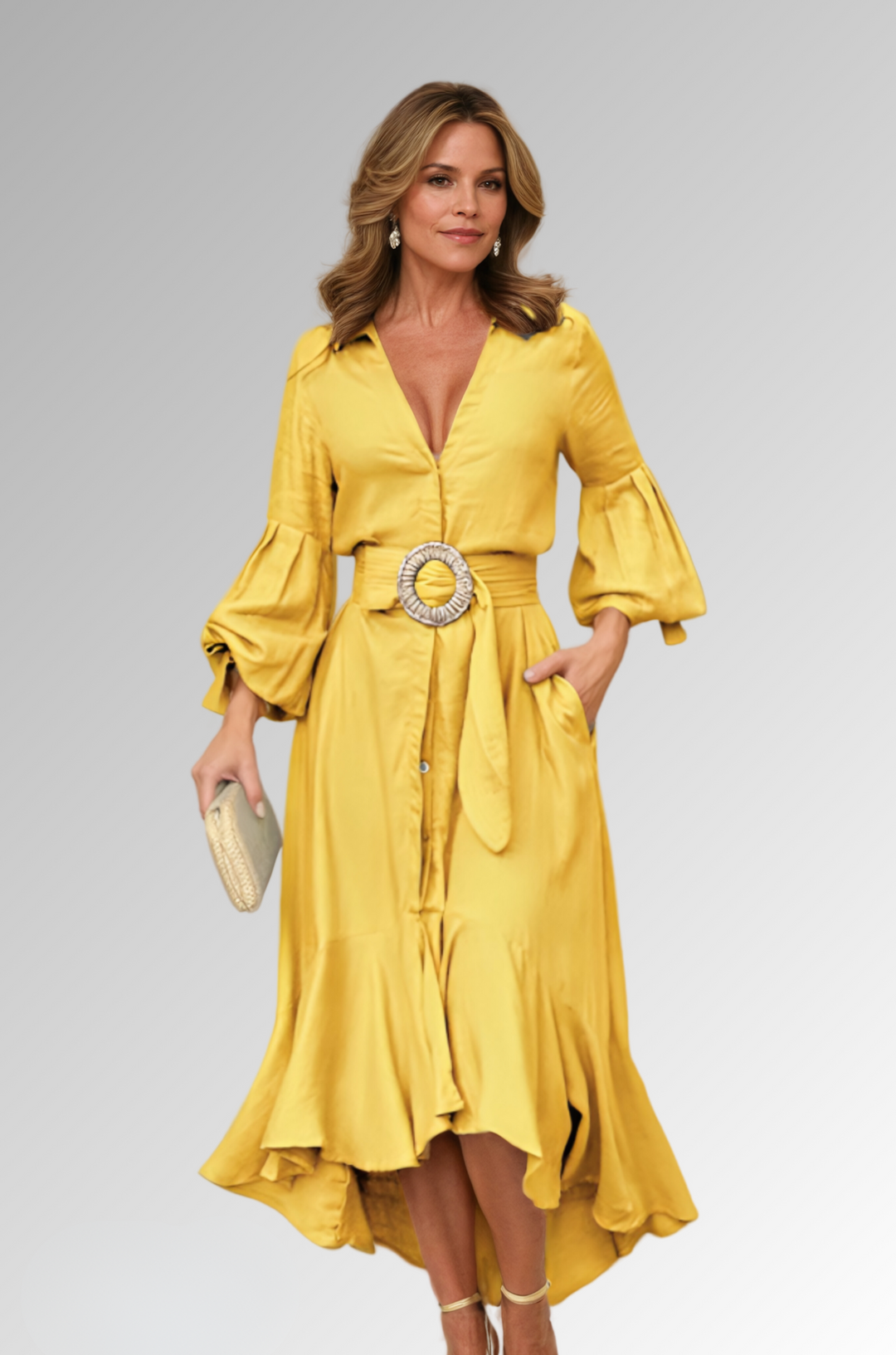 Renée™ - Elegant Flared Dress – Timeless Comfort and Style