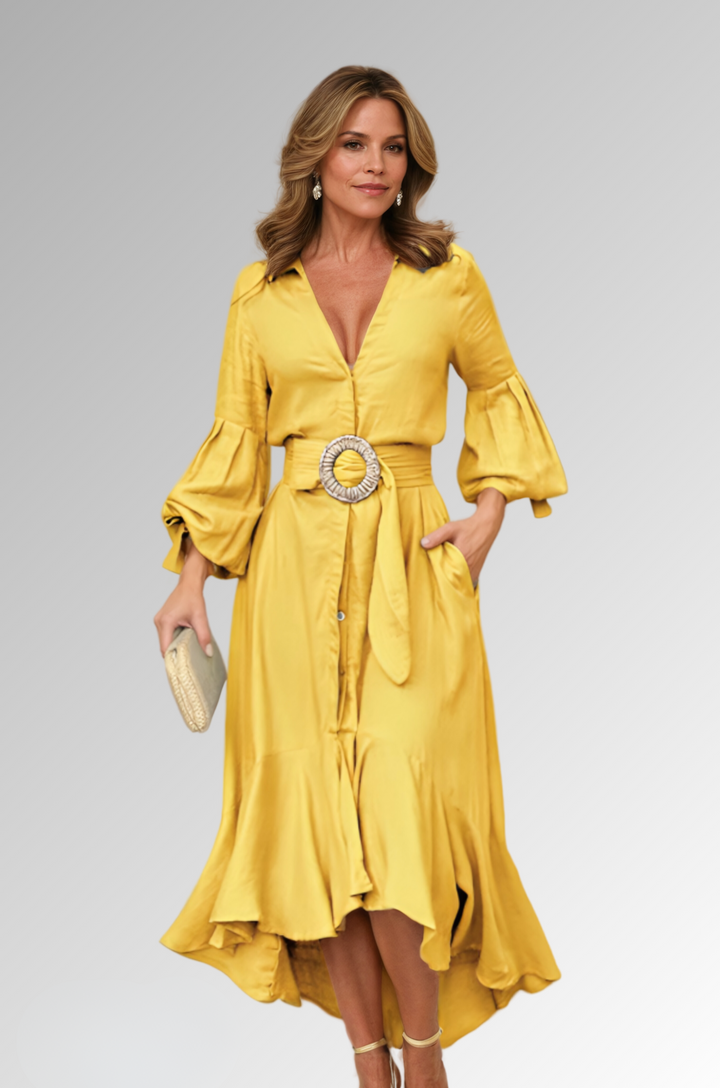 Renée™ - Elegant Flared Dress – Timeless Comfort and Style
