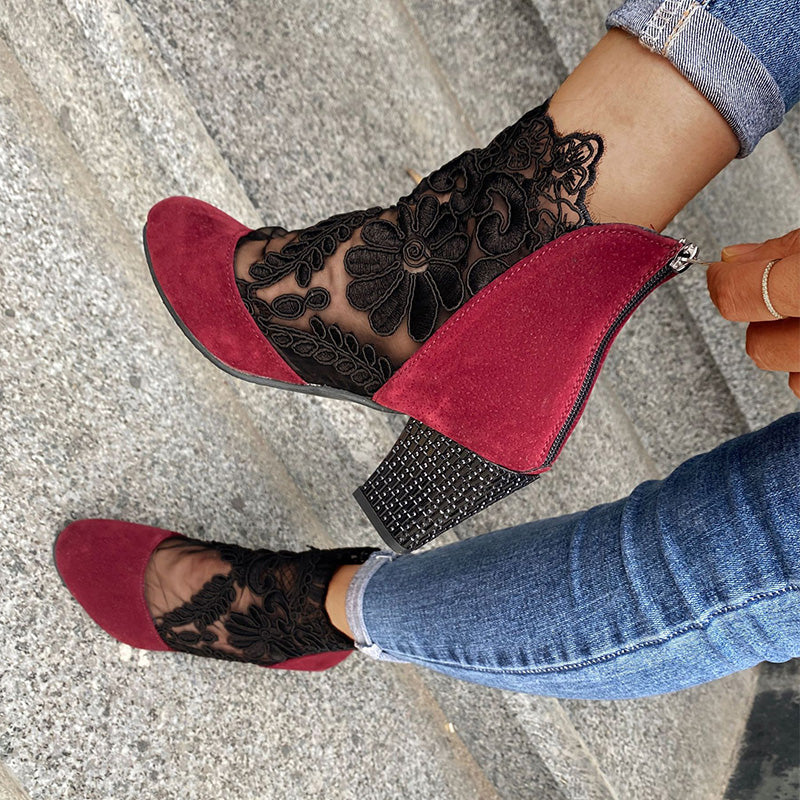 Capucine™ - Elegant Lace Ankle Boots