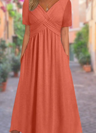 Malina™ - Elegant Dress with Fluid Silhouette and V-Neck