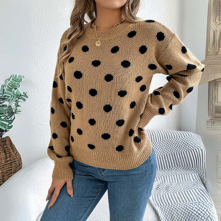 Maud™ - Elegant and Comfortable Polka Dot Knit Sweater