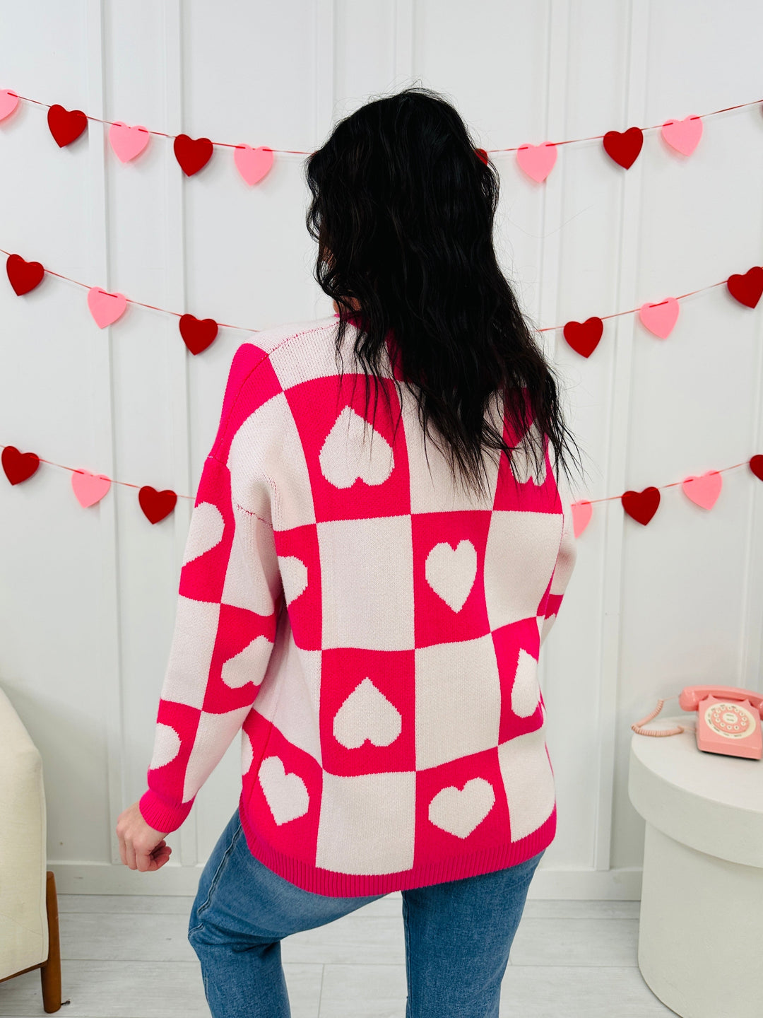 Ottilie™ - Valentine's Day Heart Check Sweater