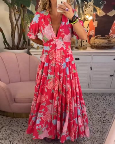 Isabeau™ - Comfortable Long Dress with V-Neck and Pockets