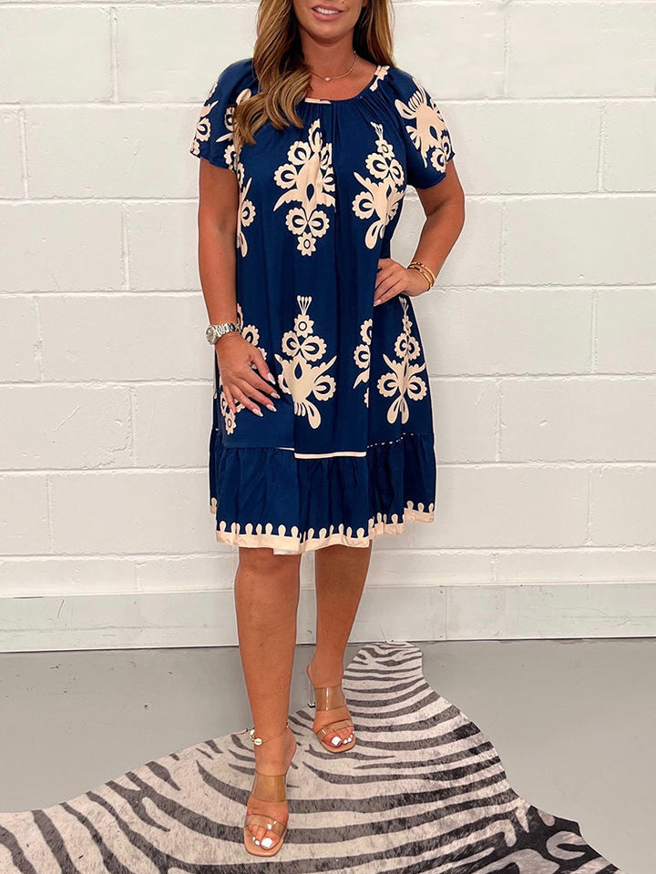 Freya™ - Vintage Printed Cotton Dress