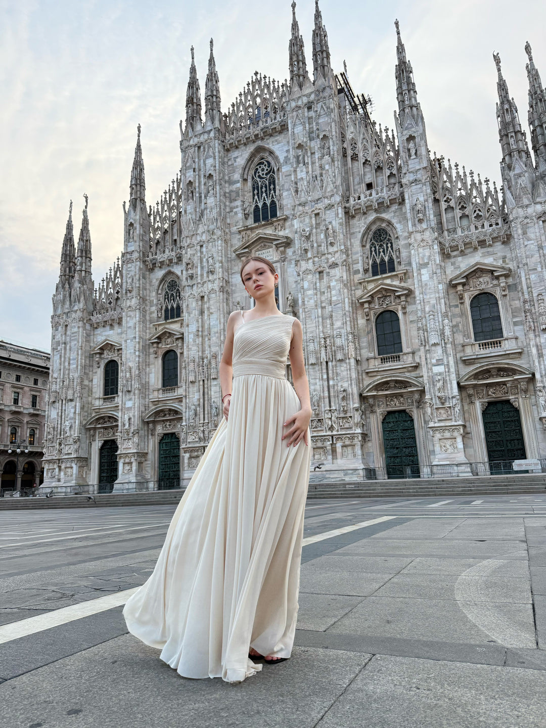 Asymmetrical Tulle Long Dress Luna