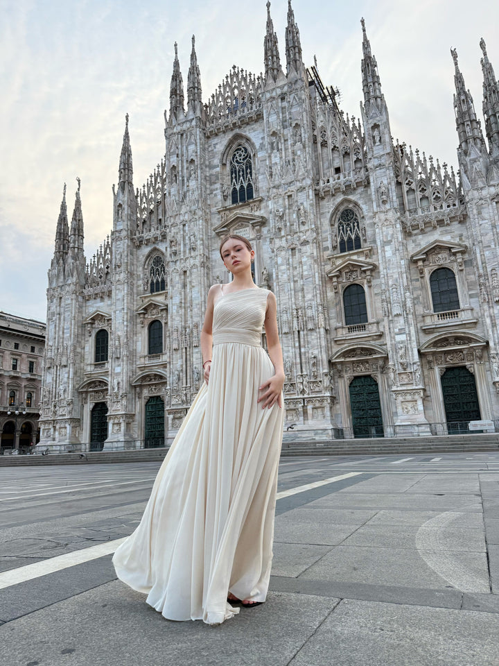 Asymmetrical Tulle Long Dress Luna