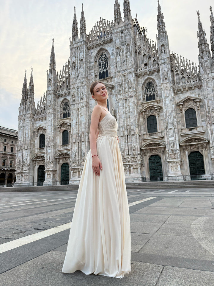 Asymmetrical Tulle Long Dress Luna