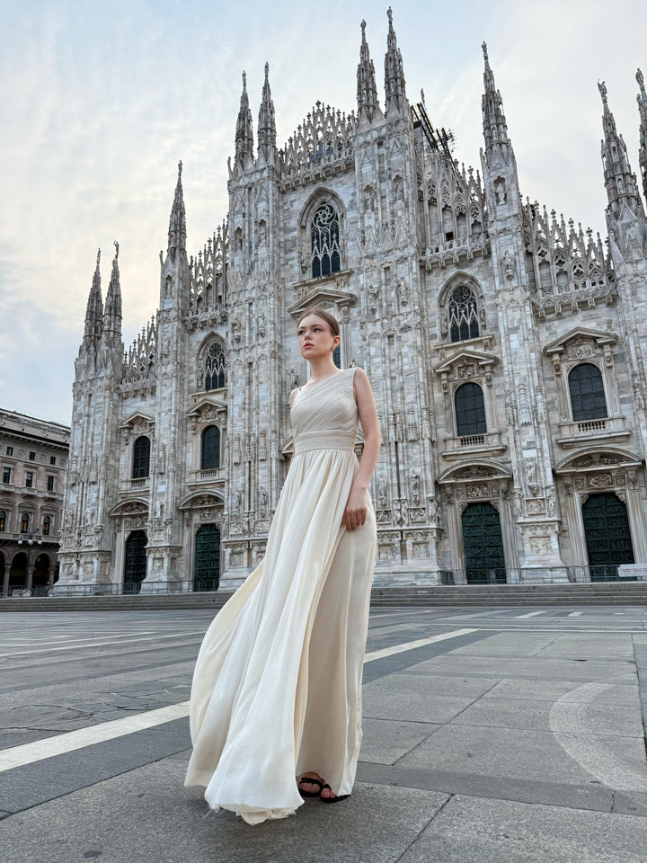 Asymmetrical Tulle Long Dress Luna