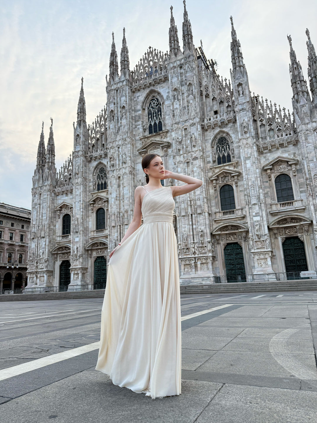 Asymmetrical Tulle Long Dress Luna