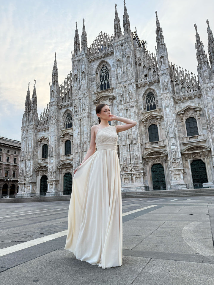 Asymmetrical Tulle Long Dress Luna