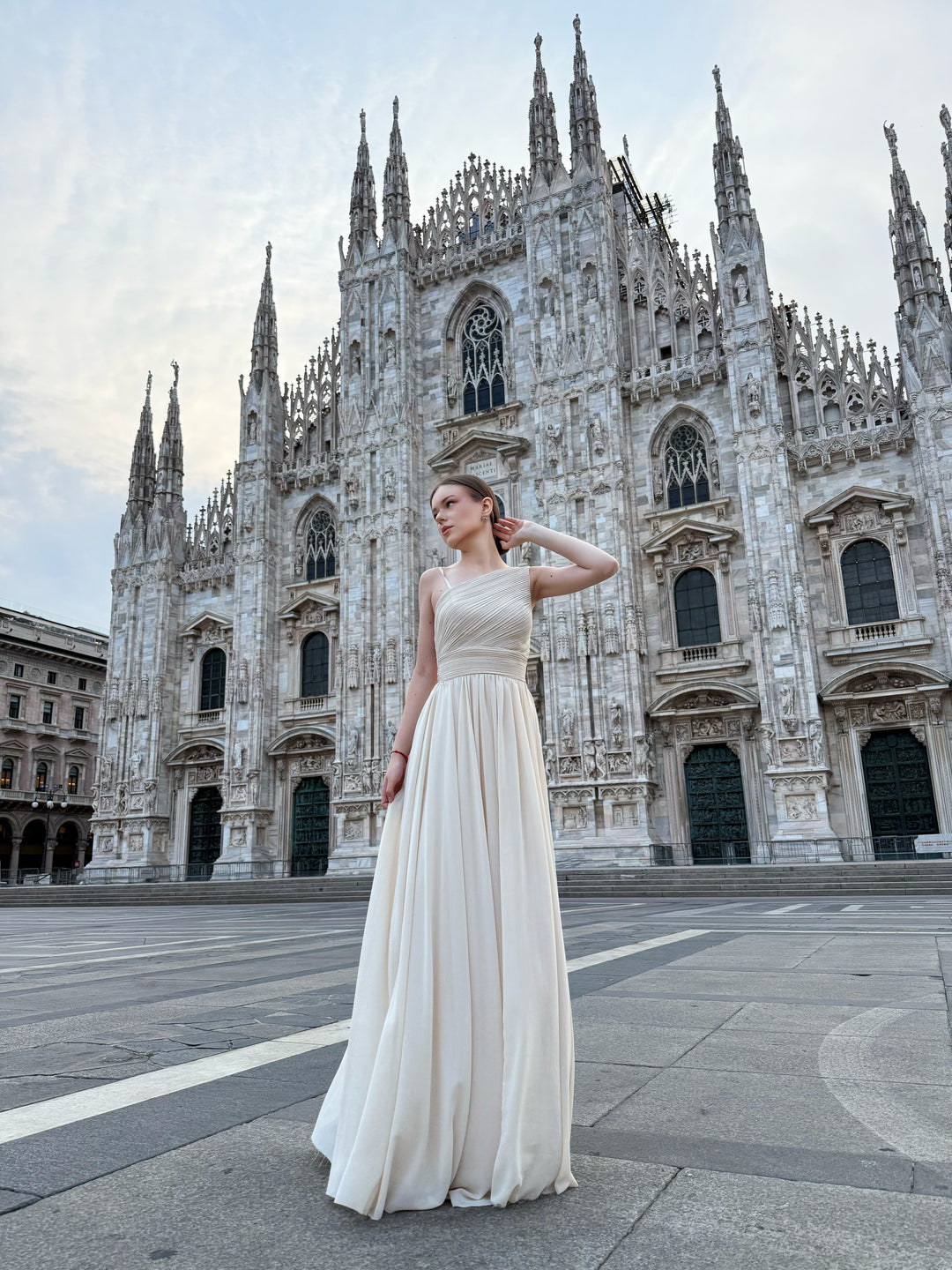 Asymmetrical Tulle Long Dress Luna