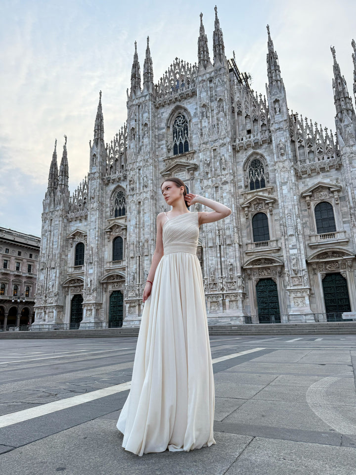 Asymmetrical Tulle Long Dress Luna