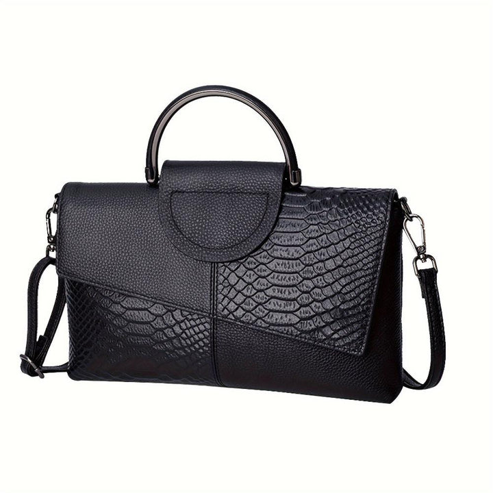 Cassandra - Handbag with Opulent Crocodile Pattern