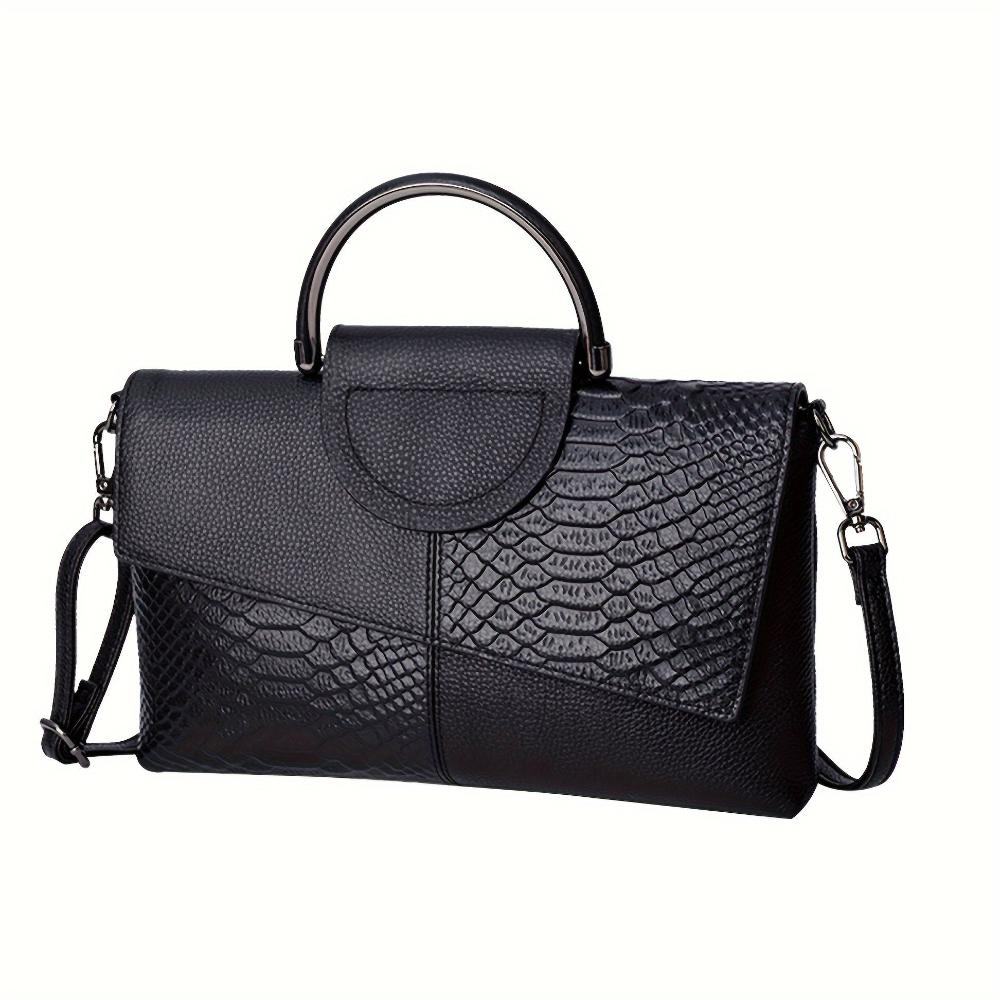 Cassandra - Handbag with Opulent Crocodile Pattern