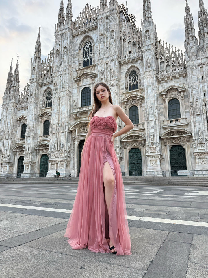 Long Tulle Strapless Dress Vittoria