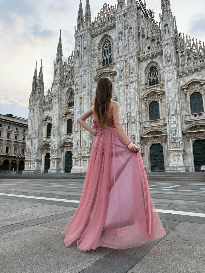 Long Tulle Strapless Dress Vittoria