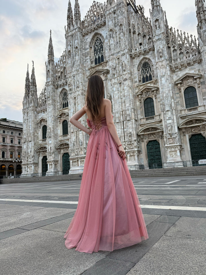 Long Tulle Strapless Dress Vittoria