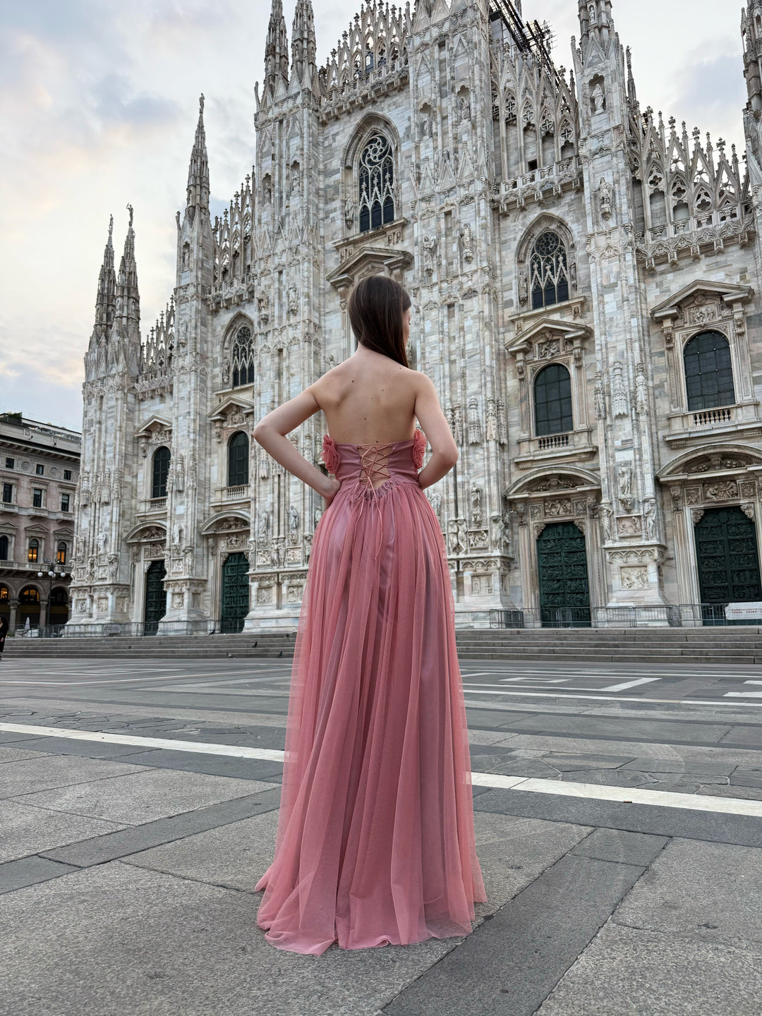 Long Tulle Strapless Dress Vittoria