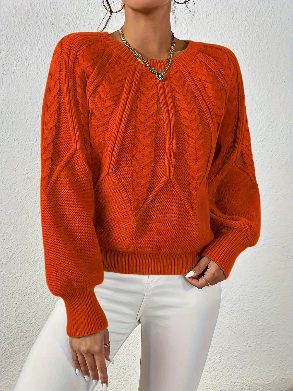 Cezanne™ - Thick Pullover with Puff Sleeves for Women