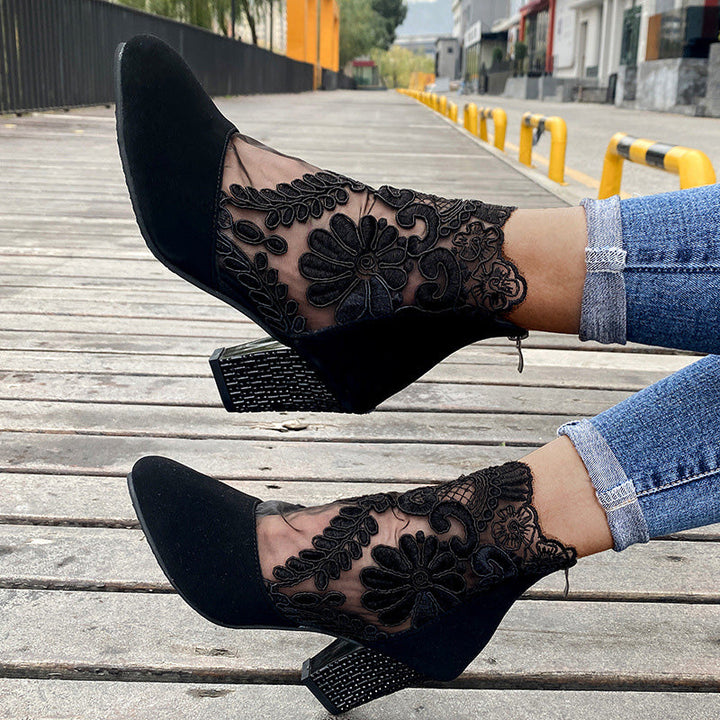 Capucine™ - Elegant Lace Ankle Boots