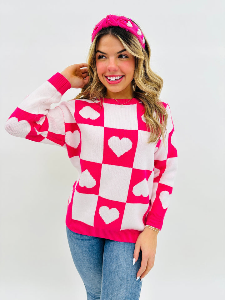 Ottilie™ - Valentine's Day Heart Check Sweater