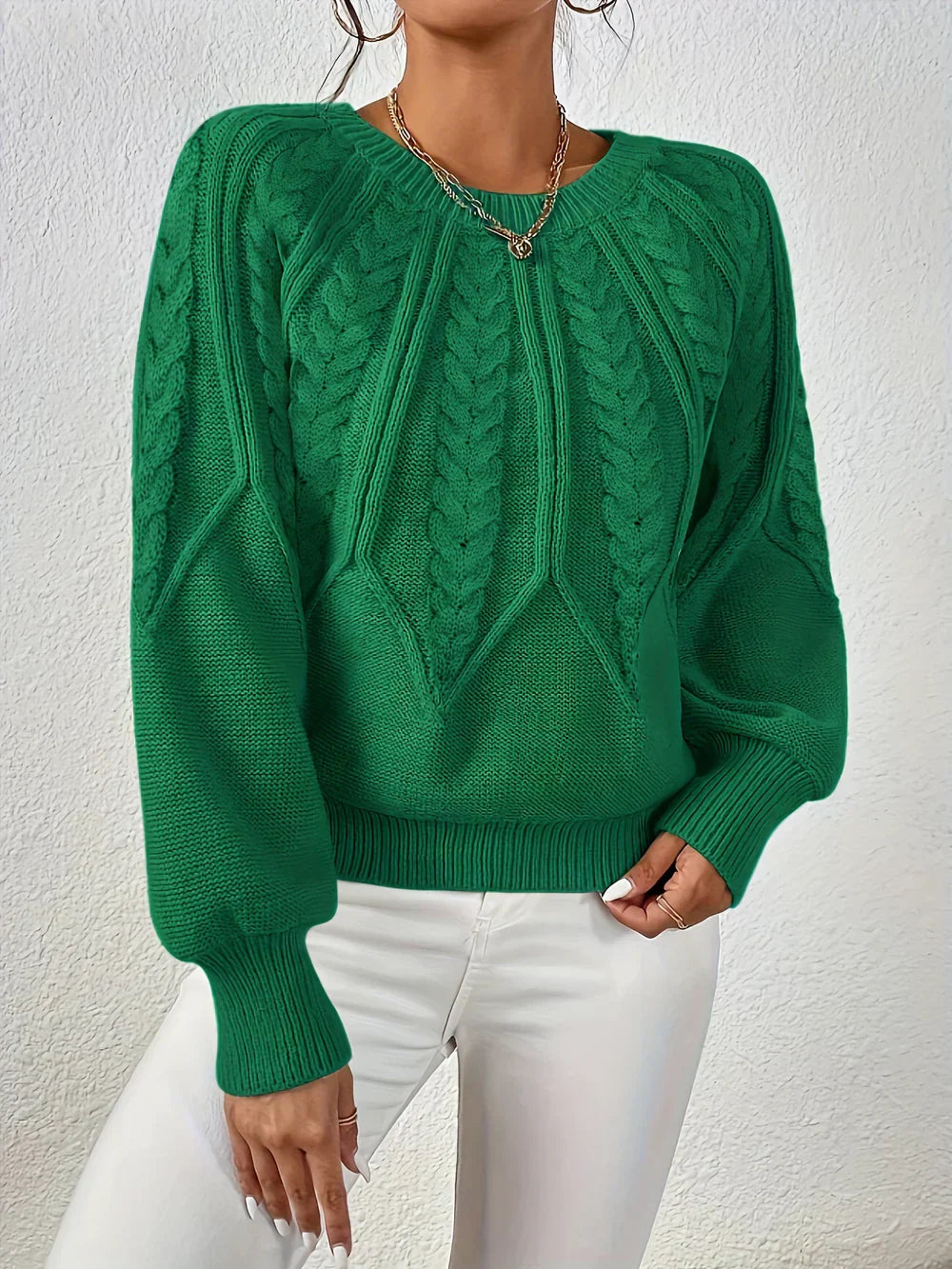 Cezanne™ - Thick Pullover with Puff Sleeves for Women
