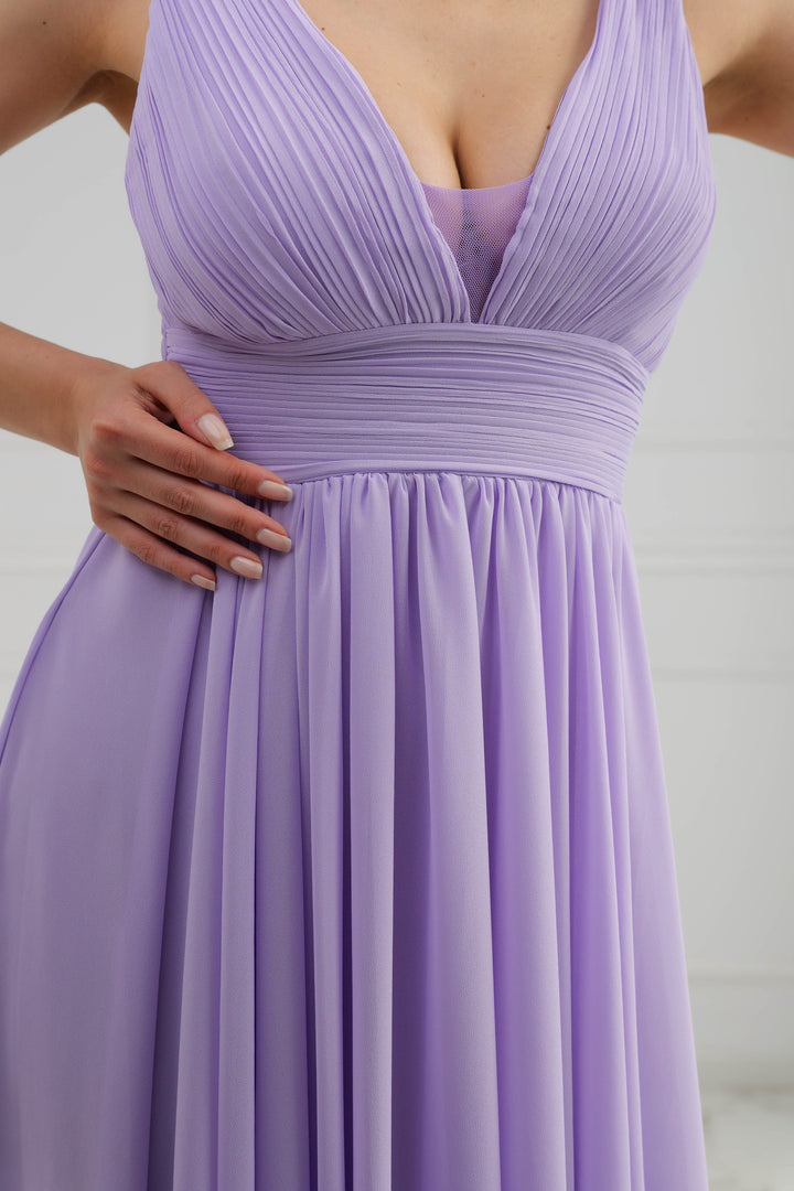 Wide Long Chiffon Bridesmaid Dress Zoe