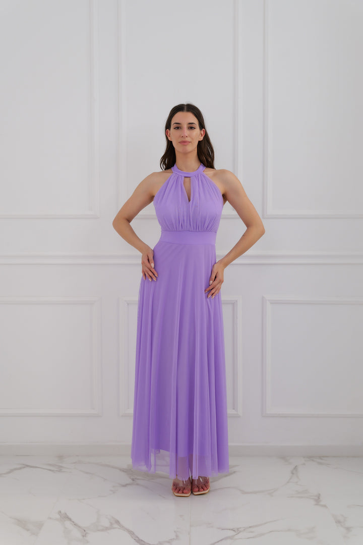 Long tulle cut-out dress Lucrezia