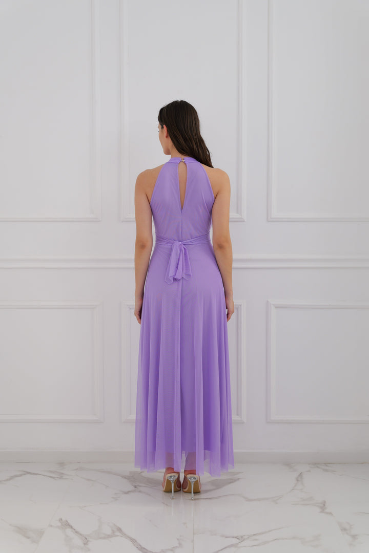 Long tulle cut-out dress Lucrezia