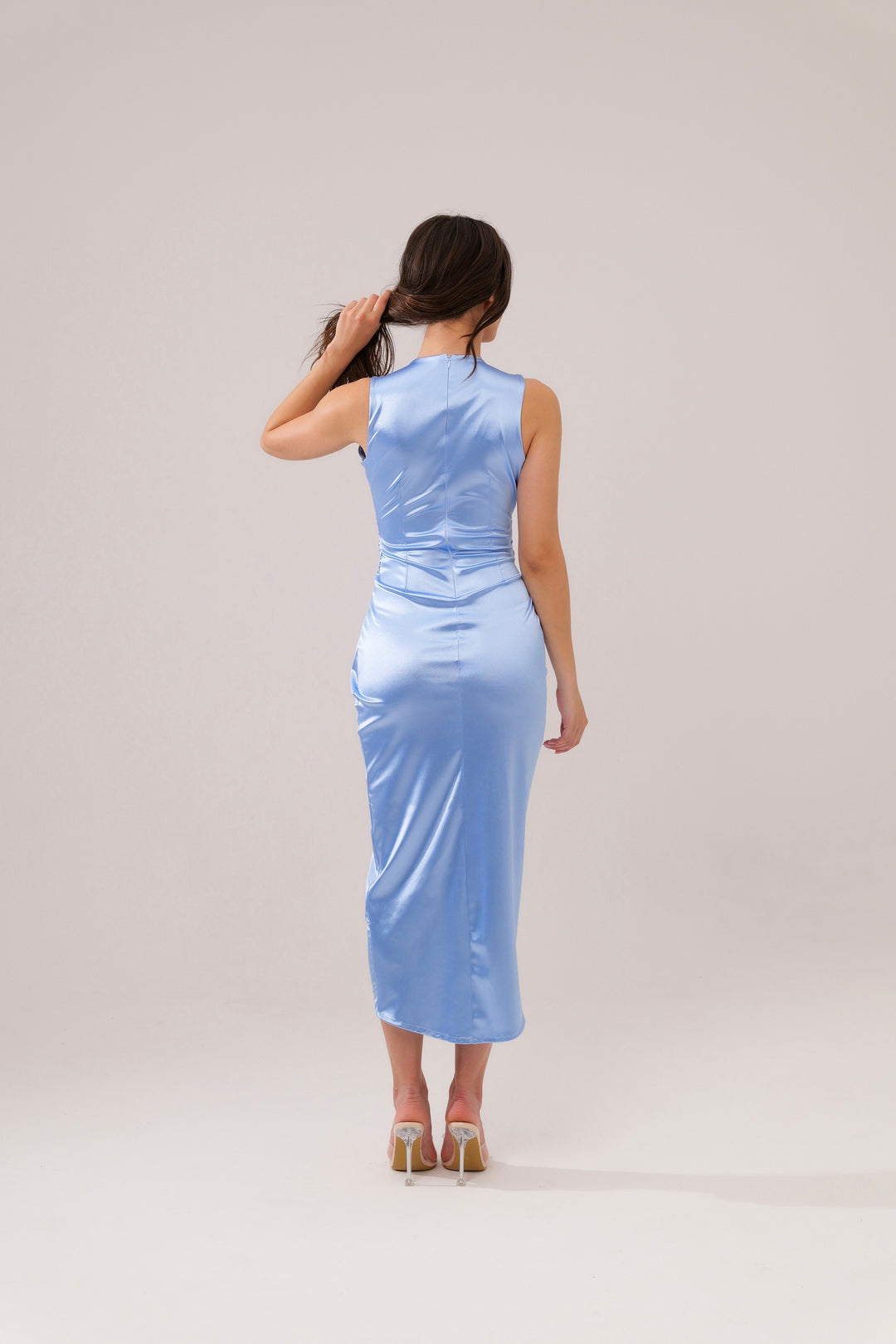 Long Sleeveless Satin Dress Eleonora