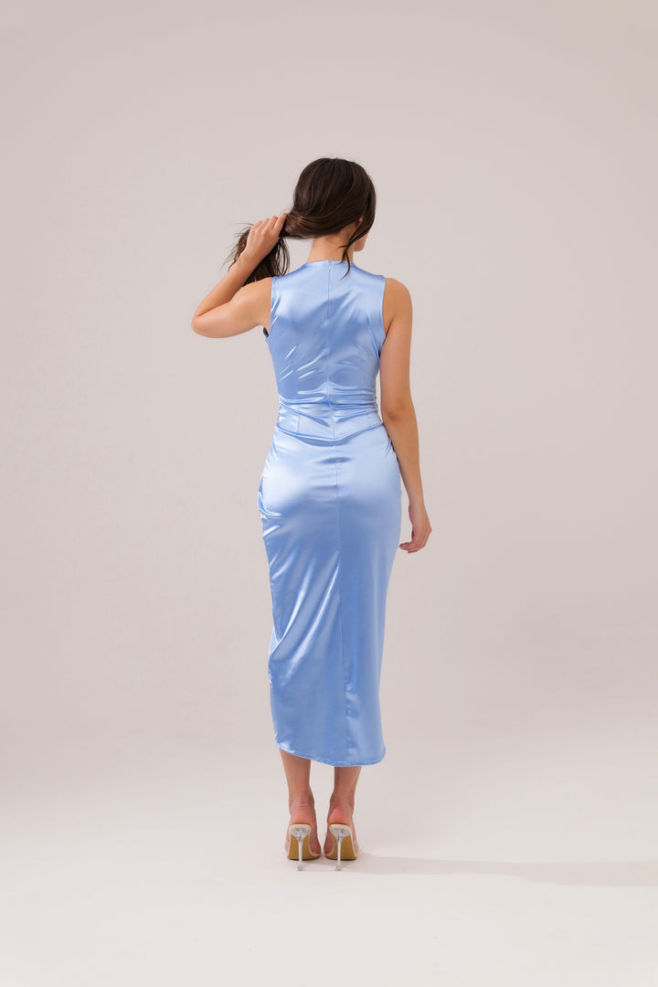 Long Sleeveless Satin Dress Eleonora