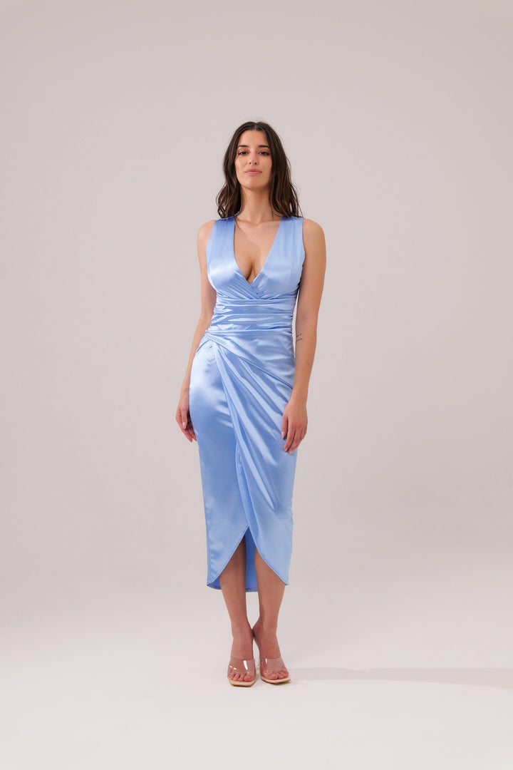 Long Sleeveless Satin Dress Eleonora
