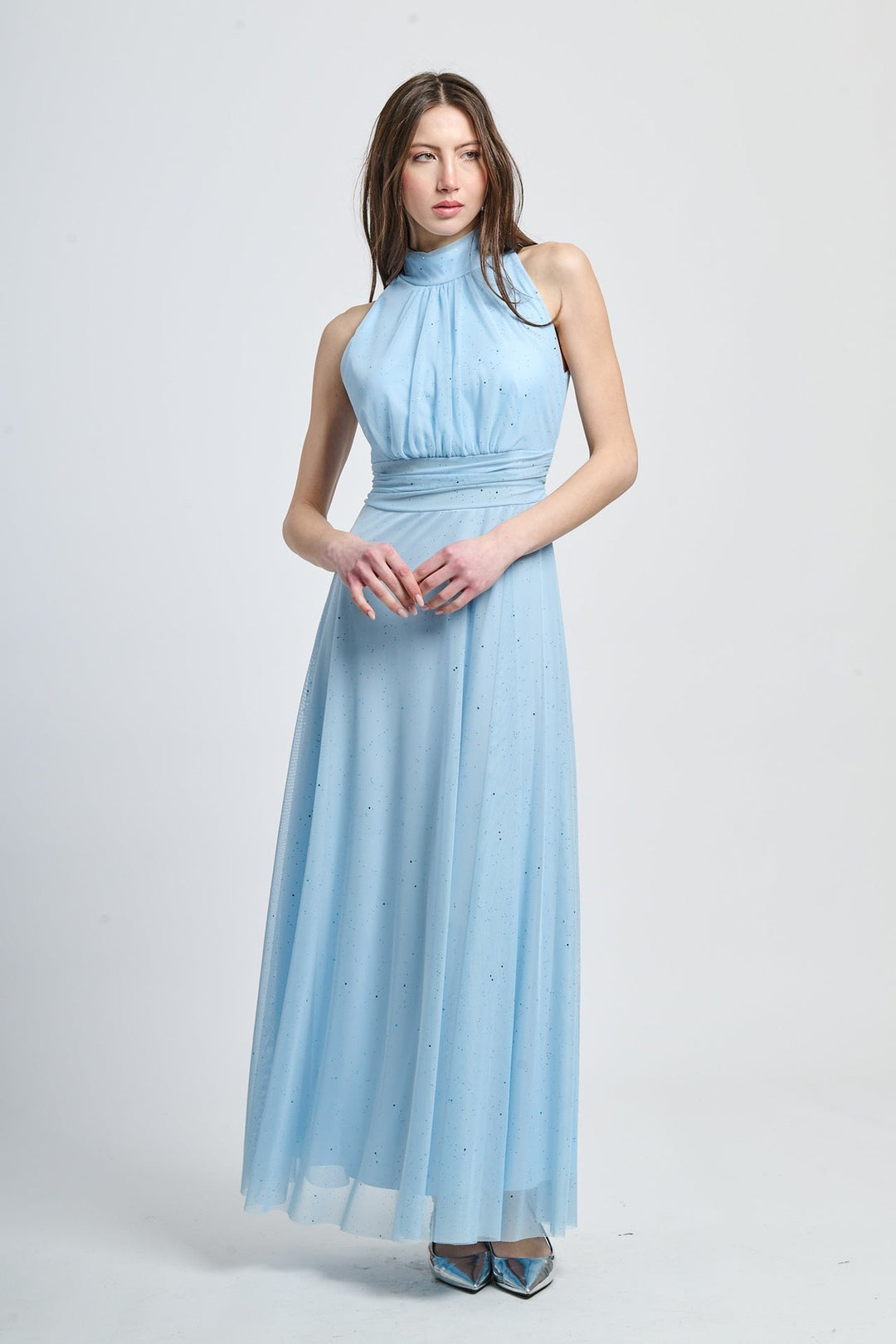 Tulle Dress with American Neckline Caterina