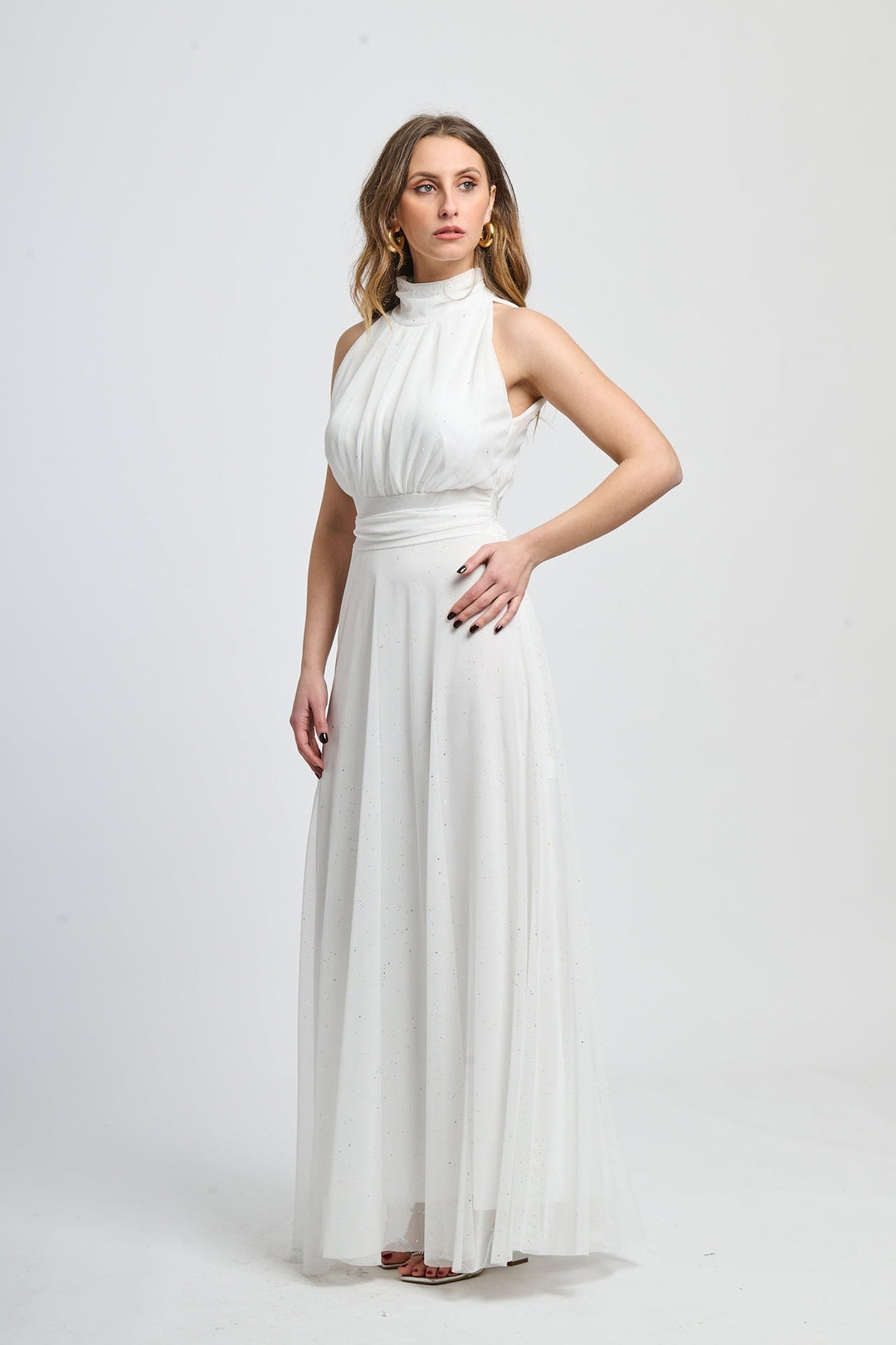 Tulle Dress with American Neckline Caterina