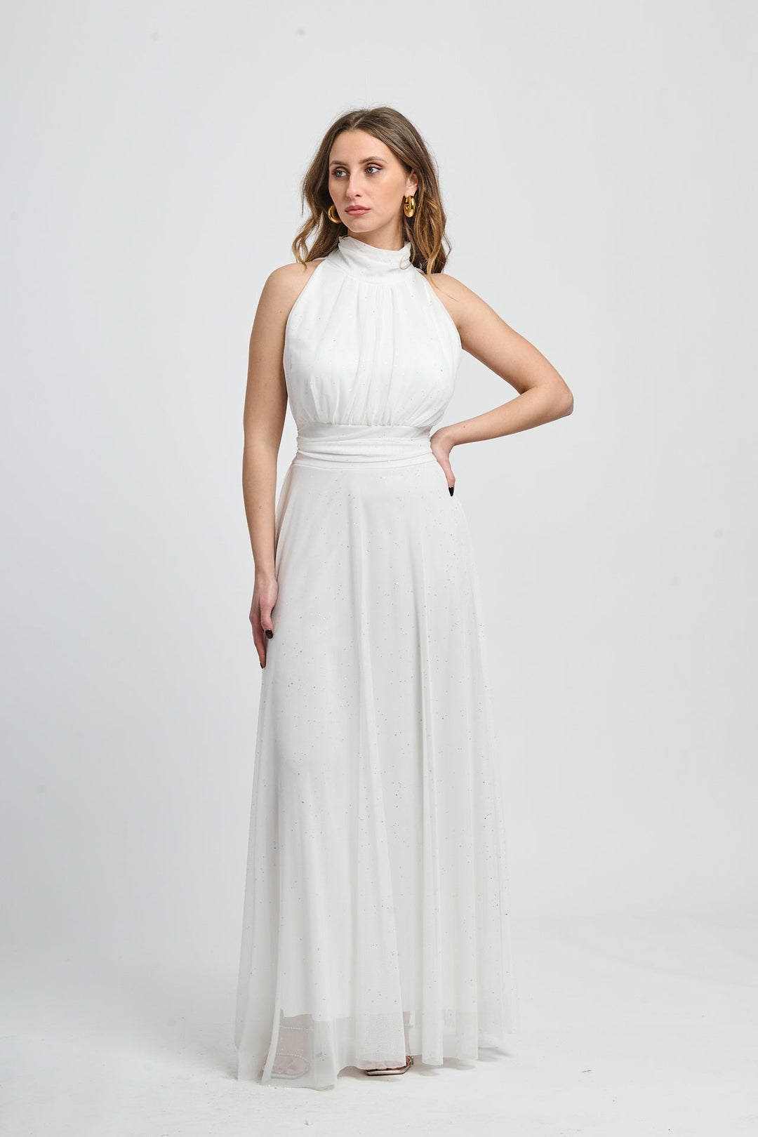 Tulle Dress with American Neckline Caterina