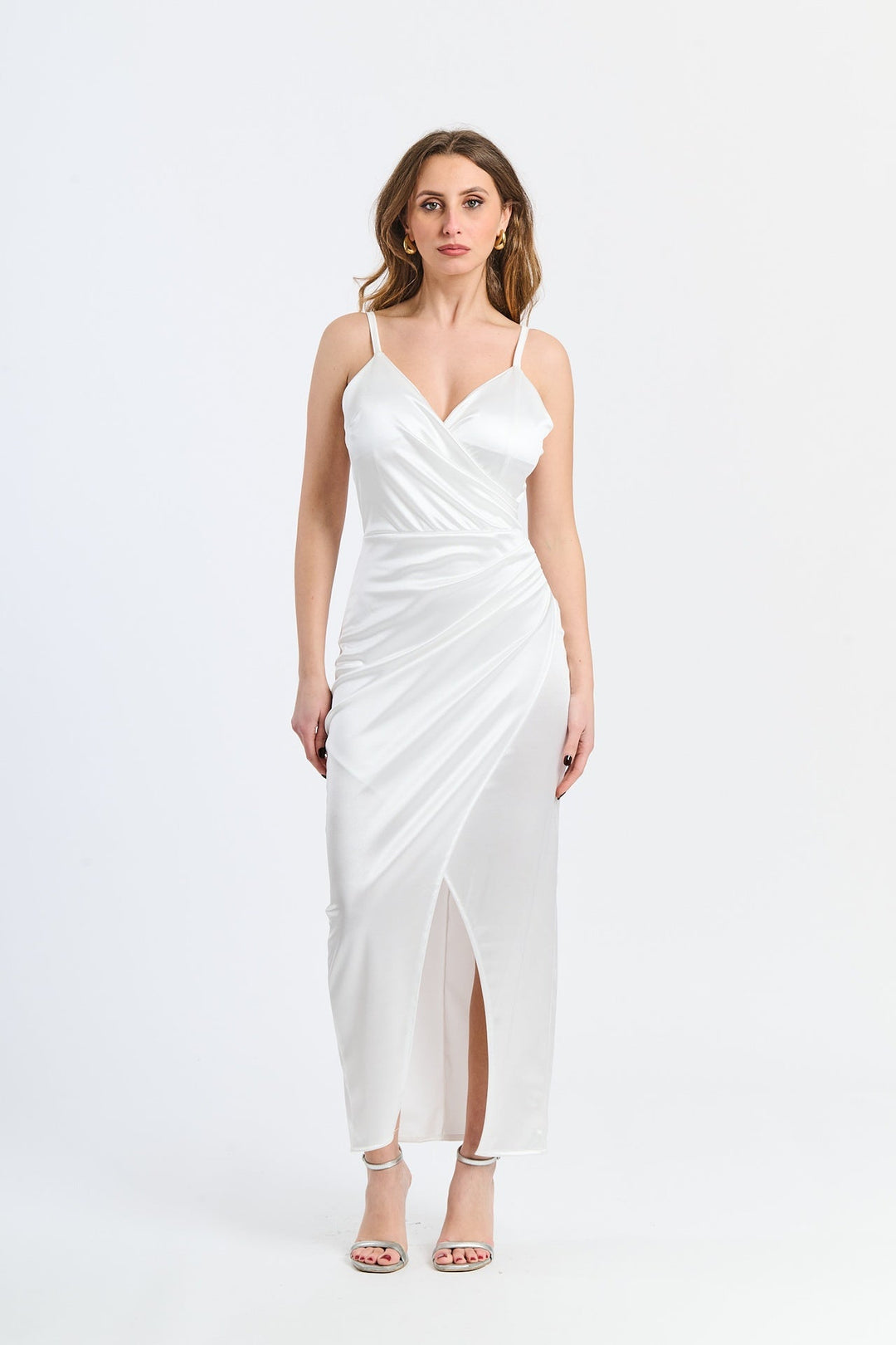 Long Draped Satin Dress Aurora