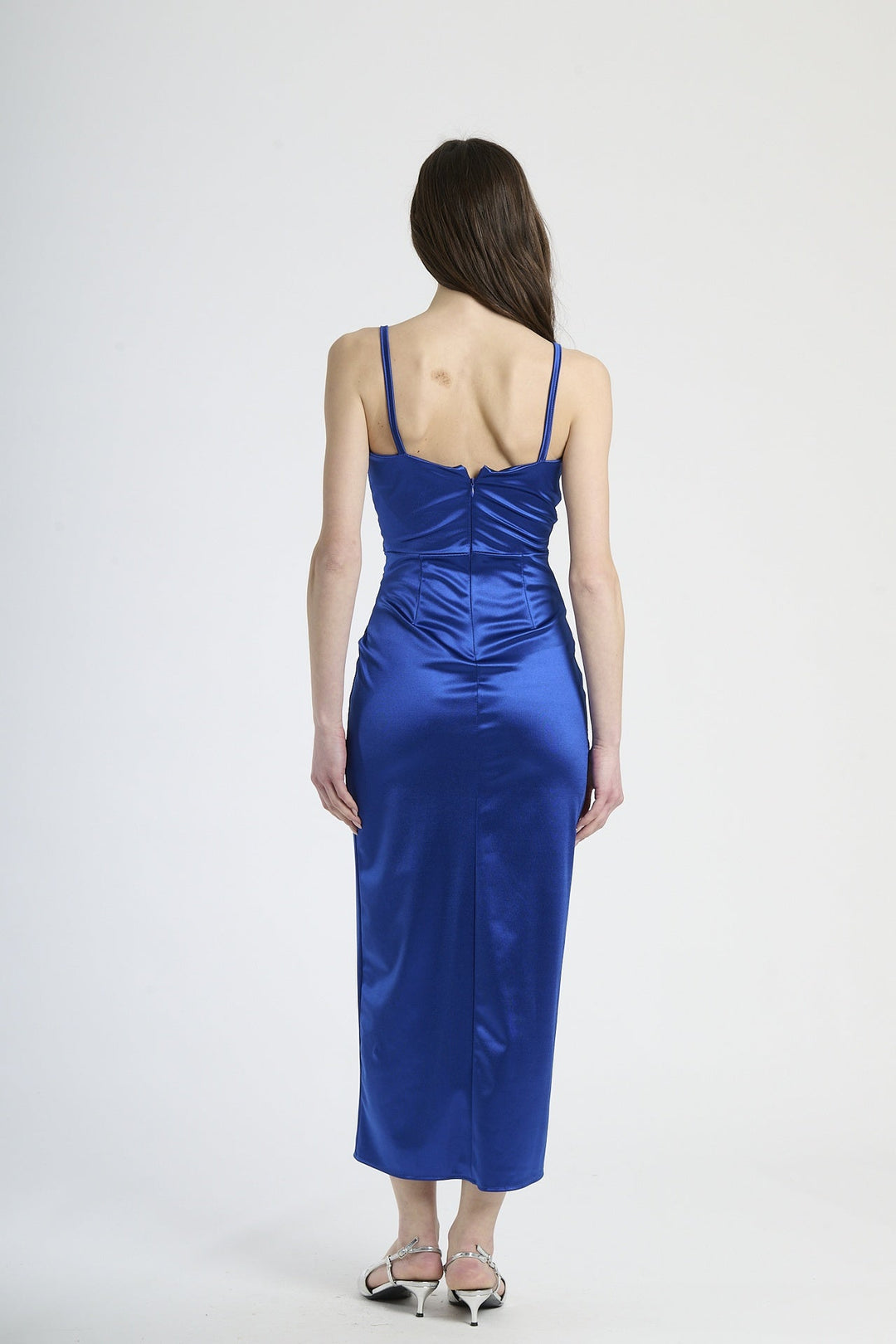Long Draped Satin Dress Aurora