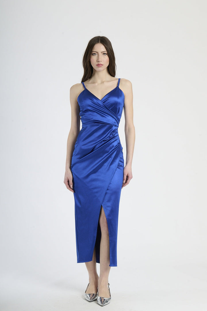 Long Draped Satin Dress Aurora
