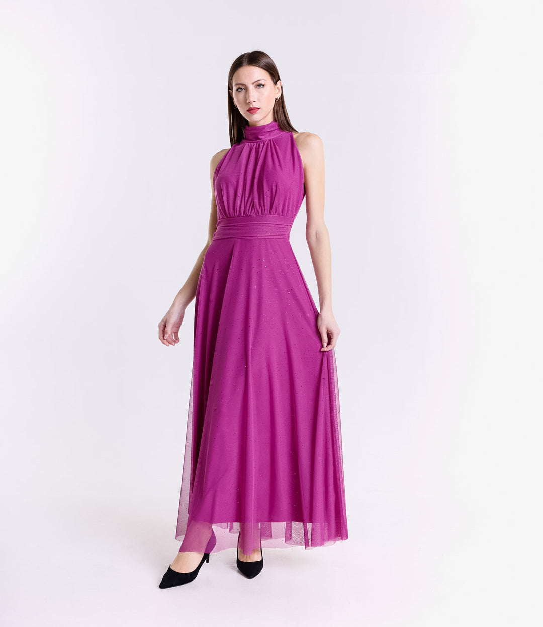 Tulle Dress with American Neckline Caterina