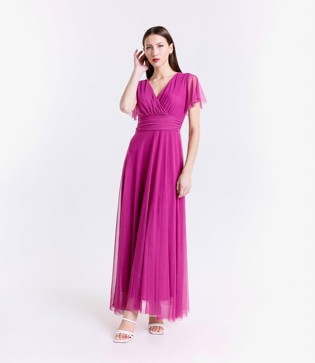 Vivian Short Sleeve Tulle Dress