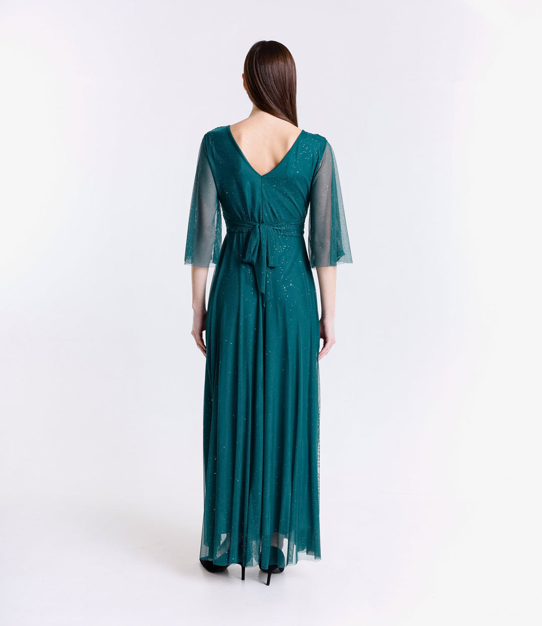 Long tulle dress with long sleeves Ludovica