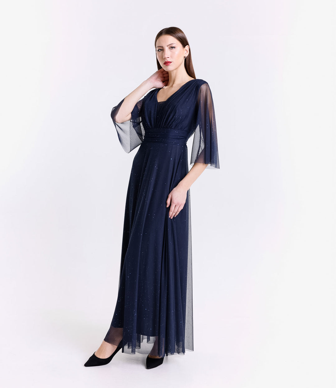 Long tulle dress with long sleeves Ludovica