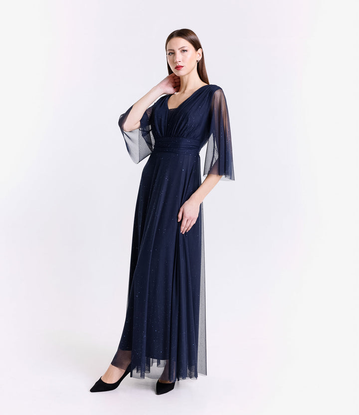 Long tulle dress with long sleeves Ludovica