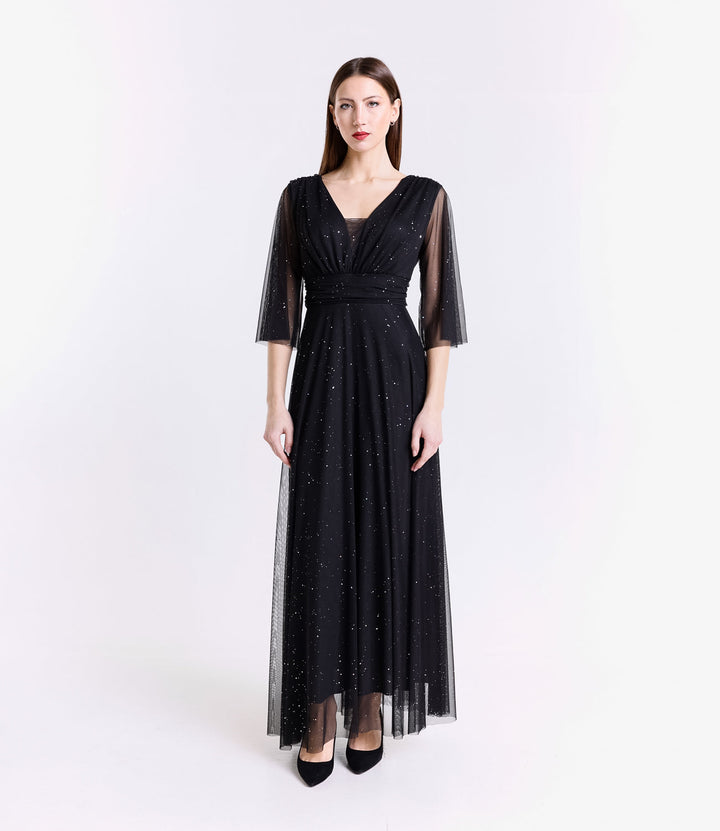 Long tulle dress with long sleeves Ludovica