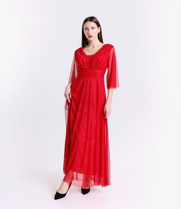 Long tulle dress with long sleeves Ludovica