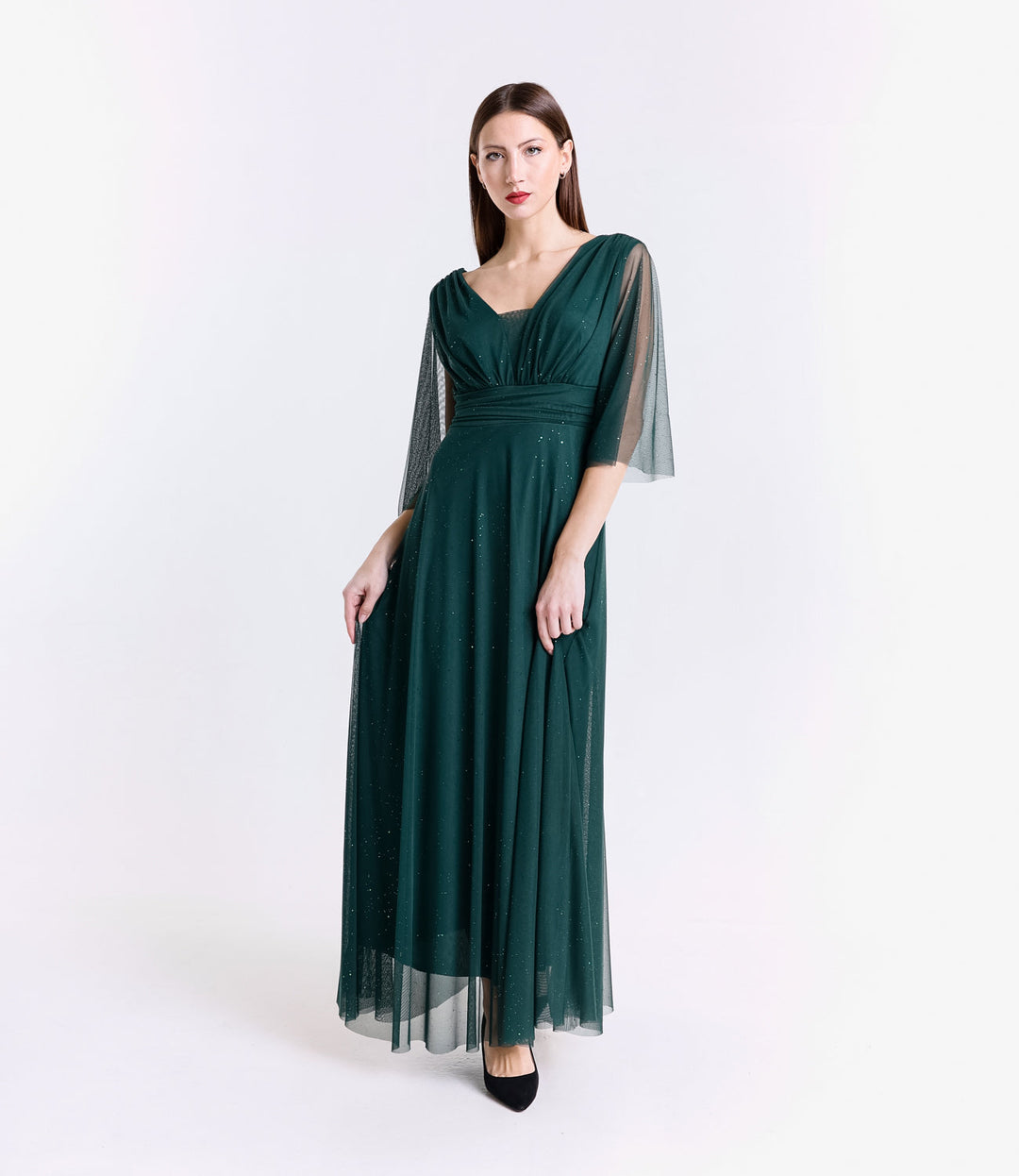 Long tulle dress with long sleeves Ludovica