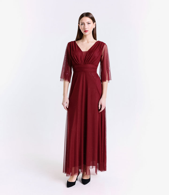 Long tulle dress with long sleeves Ludovica